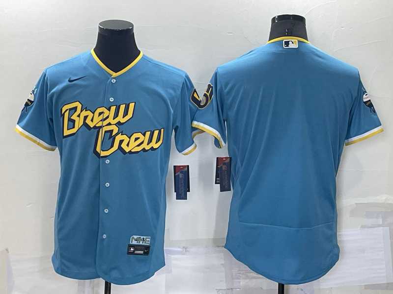 Brewers Blank Blue Nike 2022 City Connect Flexbase Jersey,We sell and wholesale Brewers Blank Blue Nike 2022 City Connect Flexbase Jersey on line form chian!